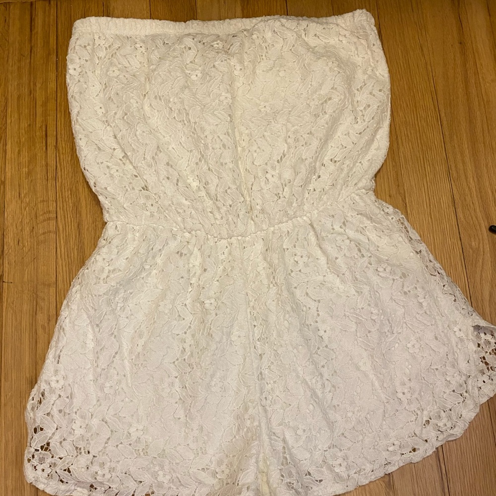 Lace eyelet romper